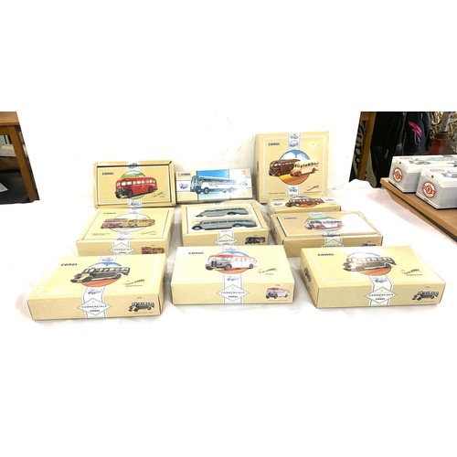 143 - Selection of ten boxed corgi Commercials diecast vehicles includes Yellow Coach, Fred Biddy etc