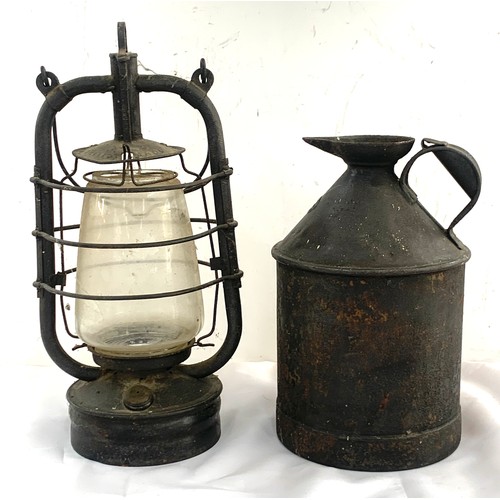 105 - Braime vintage jug and a vintage oil lamp