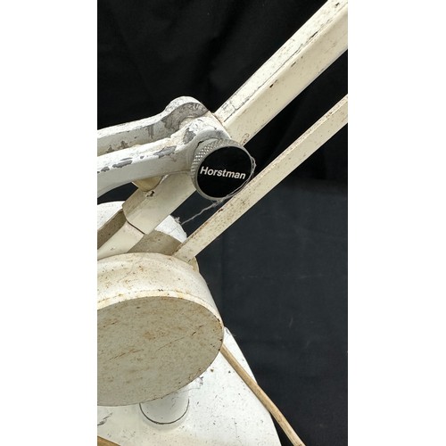 104 - Vintage Hortsman white angle poise lamp, untested