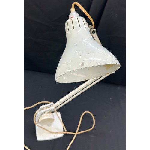 104 - Vintage Hortsman white angle poise lamp, untested