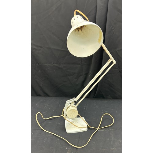 104 - Vintage Hortsman white angle poise lamp, untested