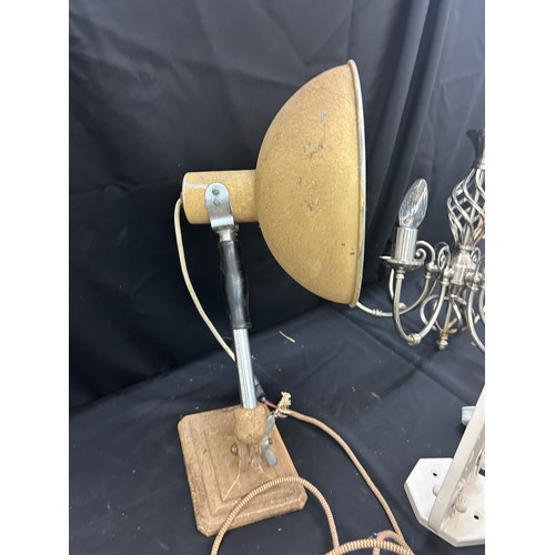 170 - Selection of vintage items to include a lamp heater, ceiling light, etc, untested