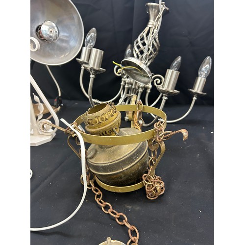 170 - Selection of vintage items to include a lamp heater, ceiling light, etc, untested