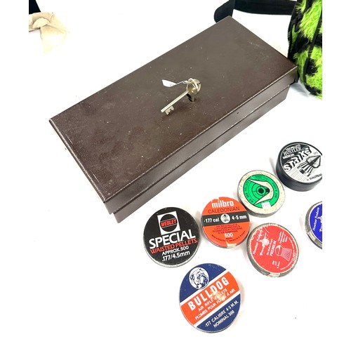 194 - 7 X tins collectors .177 air rifle pellets, Milbro, Webley, bull dog, howitzer, etc, some part full ... 