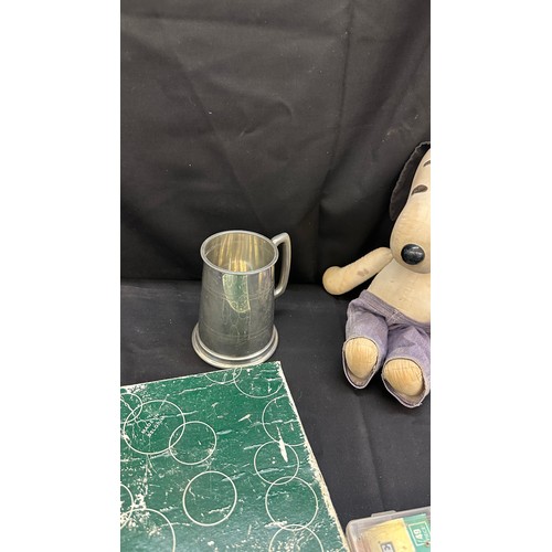 128 - Miscellaneous to include a vintage snoopy teddy, aramith 17/8 snooker ball set ( 18 balls including ... 