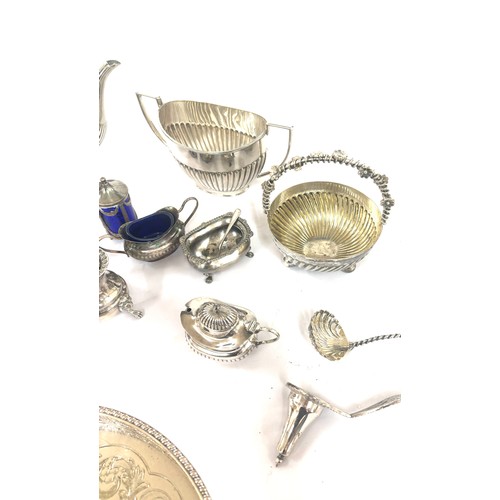 129 - Selection of silver plated items includes pepper pots etc