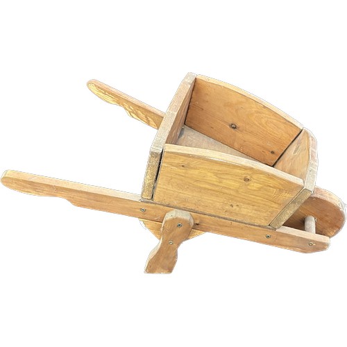 122 - Small Wooden wheel barrow, 28 inches long 13 inches tall