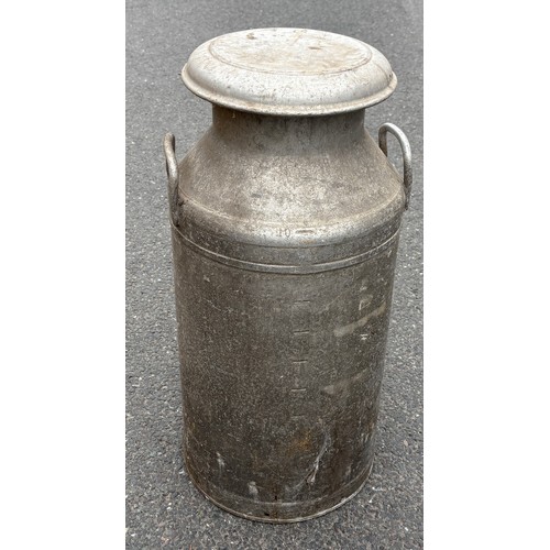 101J - Midland model diary 1963 vintage lidded galvanised milk churn overall height 29 inches