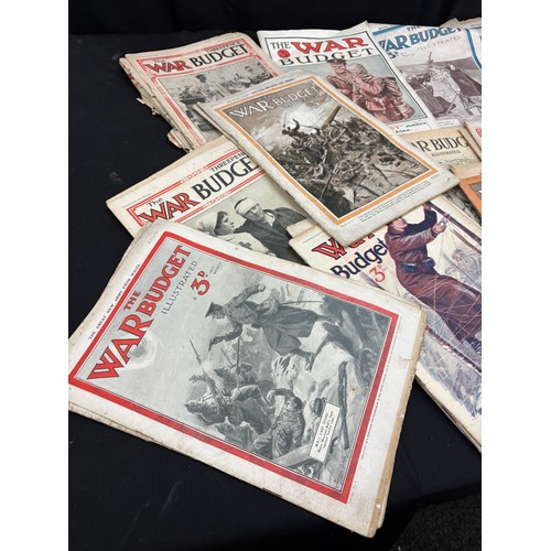 144 - A collection of 'The War Budget' magazine:, dating between 1915 and 1916, also several copies of 'Wa... 