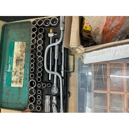 147 - Selection of assorted tools includes Planer, socket set etc