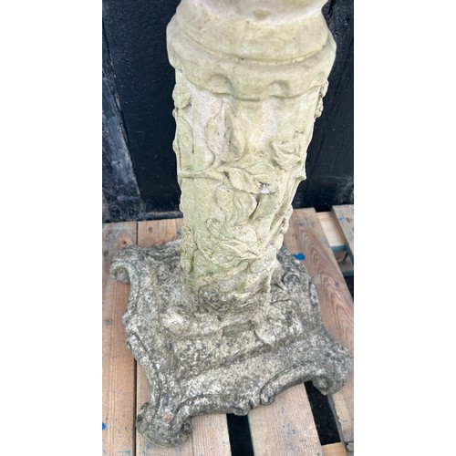 100W - Concrete bird bath, overall height 27.5 inches