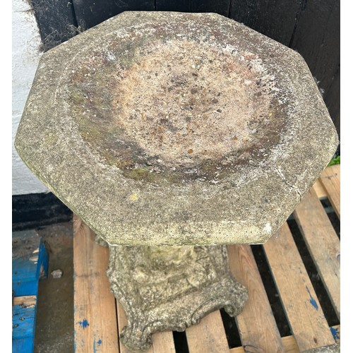 100W - Concrete bird bath, overall height 27.5 inches