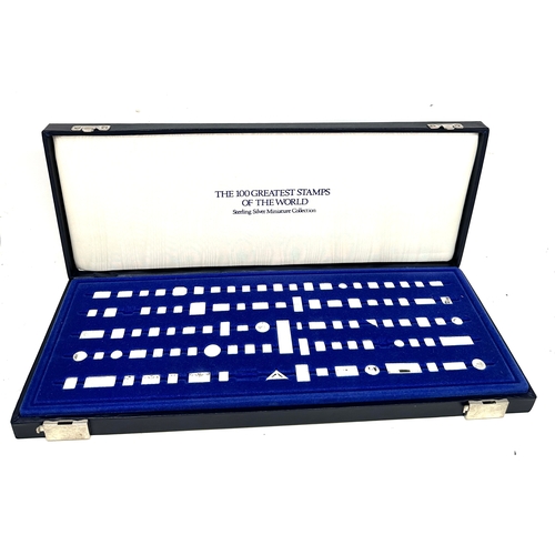 Boxed then 100 greatest stamps of the world sterling silver