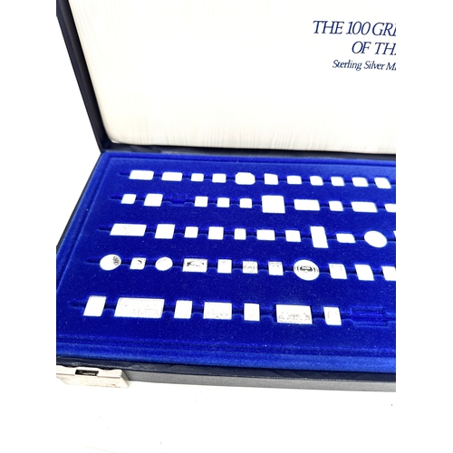 Boxed then 100 greatest stamps of the world sterling silver