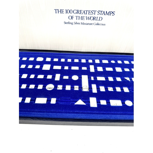 Boxed then 100 greatest stamps of the world sterling silver
