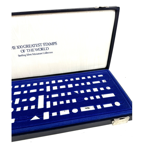 Boxed then 100 greatest stamps of the world sterling silver