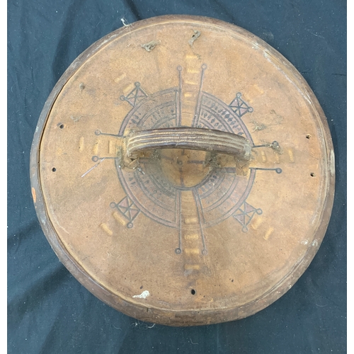 120 - Warrior tribal shield approximately 13 inches in diameter