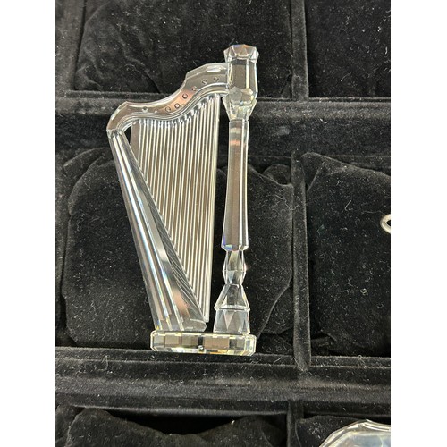 Selection boxed Swarovski crystal musical instrument ornaments to