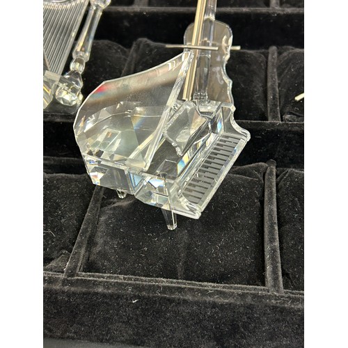 Selection boxed Swarovski crystal musical instrument ornaments to