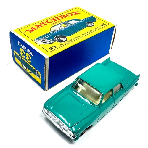 Lesney Matchbox No 33 Ford Zephyr In Original Box Excellent