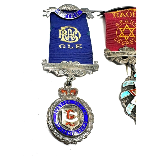 314 - 3 hallmarked silver order of the buffaloes medals /jewels weight 90g