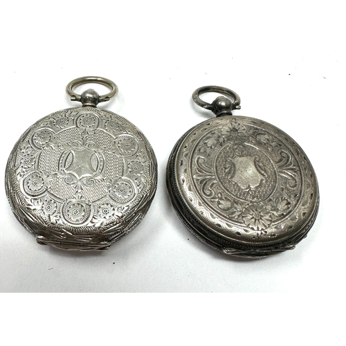 331 - 2 antique silver fob watches both are ticking