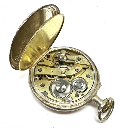 334 - Antique silver open face pocket watch the watch is ticking