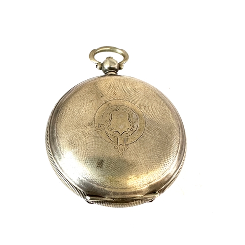 335 - Antique Turkish Market silver key wind full hunter pocket watch with subsidiary seconds dial: The si... 