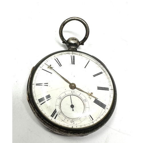 336 - Antique silver open face pocket  watch balance spins not ticking
