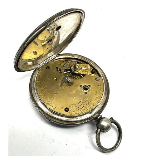 336 - Antique silver open face pocket  watch balance spins not ticking