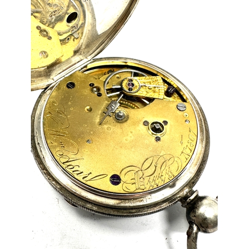 336 - Antique silver open face pocket  watch balance spins not ticking