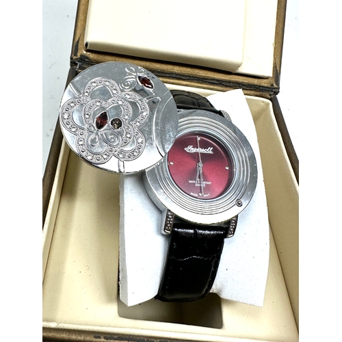 339 - Old new stock Boxed ladies ingersoll gems exotica watch Boxed with cards new condition will need new... 