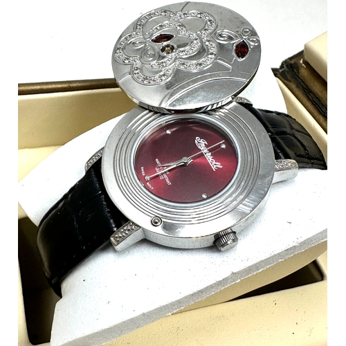 339 - Old new stock Boxed ladies ingersoll gems exotica watch Boxed with cards new condition will need new... 
