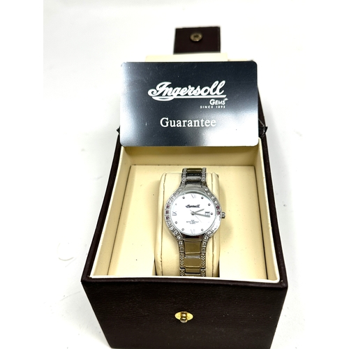 340 - Old new stock Boxed Ladies ingersoll gems watch Boxed with cards new condition will need new battery