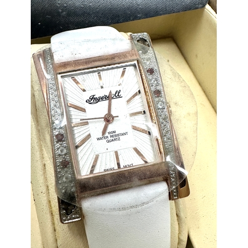 342 - Old new stock Boxed Ladies ingersoll gems exotica watch Boxed with cards new condition will need new... 