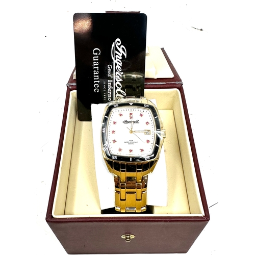 346 - Old new stock Boxed Gents ingersoll gems inferno  watch Boxed with cards new condition will need new... 