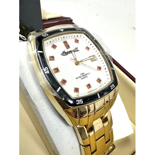346 - Old new stock Boxed Gents ingersoll gems inferno  watch Boxed with cards new condition will need new... 