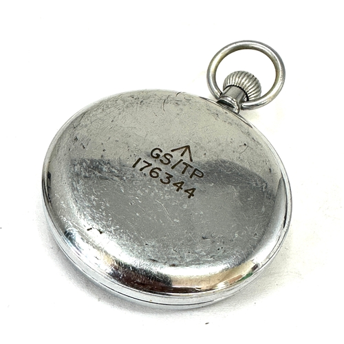 338 - ww2 military helvetia pocket watch in working order good condition