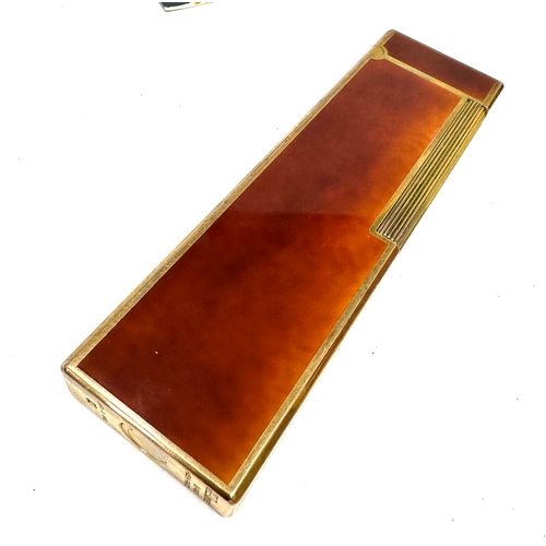 356 - Boxed Rare S.T. Dupont Table Lighter with Gold Trim. complete with booklets etc in great condition