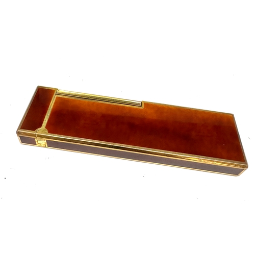 356 - Boxed Rare S.T. Dupont Table Lighter with Gold Trim. complete with booklets etc in great condition