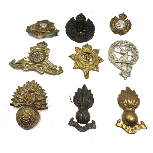 327 - 9 military cap badges