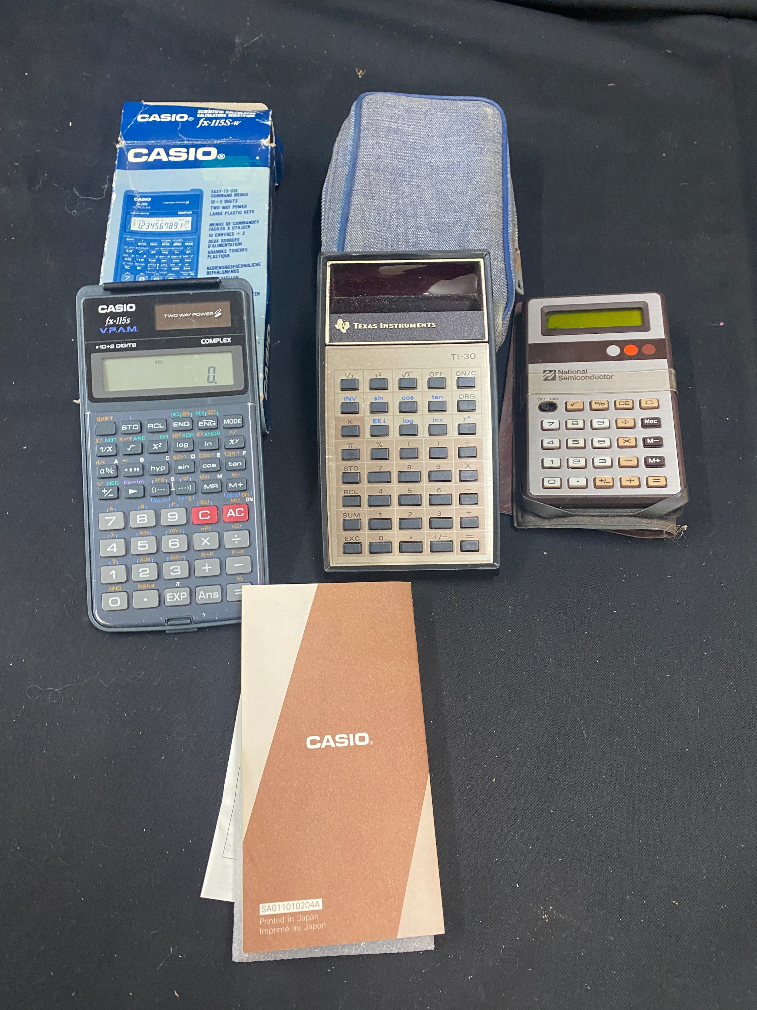 Selection of vintage and later calculators Casio scientific, Texas ...