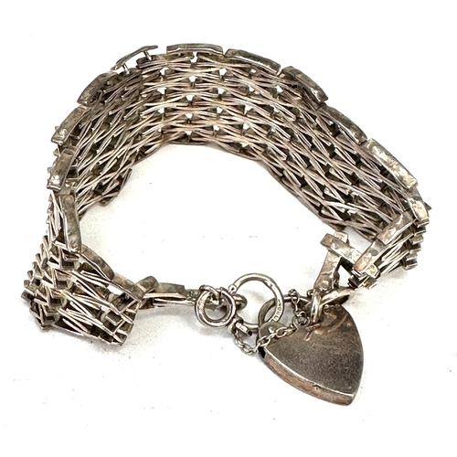 100 - Vintage silver gate bracelet weight 35g