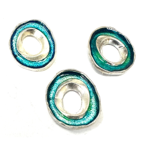 128 - 3 malcolm gray silver & enamel pendants