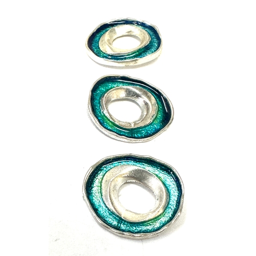 128 - 3 malcolm gray silver & enamel pendants
