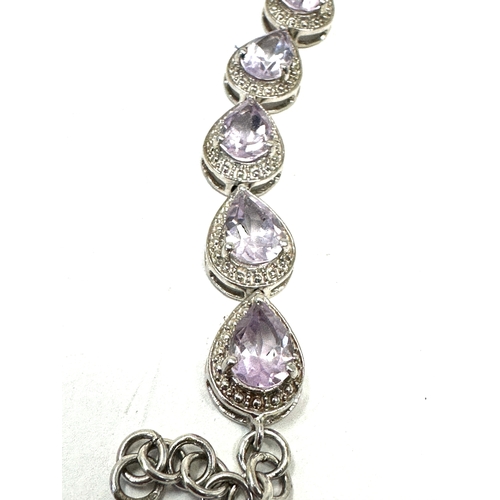 142 - Vintage silver gemstone set bracelet