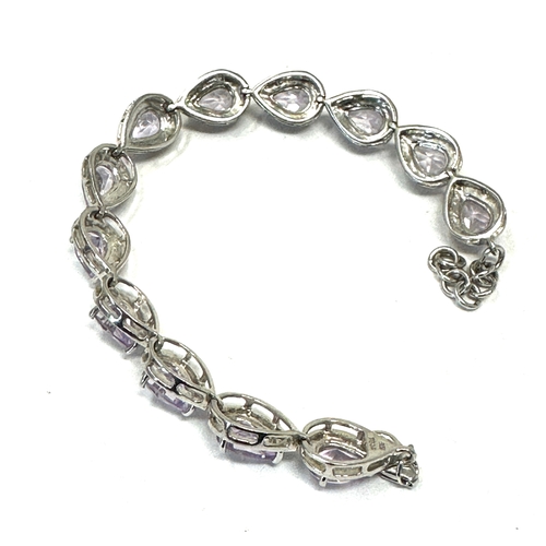 142 - Vintage silver gemstone set bracelet