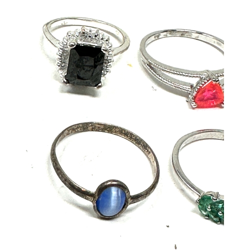 167 - 5 vintage silver gemstone rings