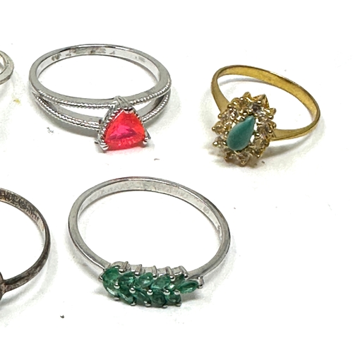 167 - 5 vintage silver gemstone rings
