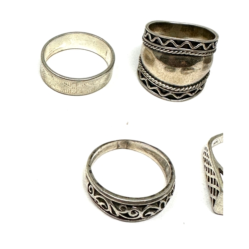 169 - 5 vintage chunky silver rings weight 26g